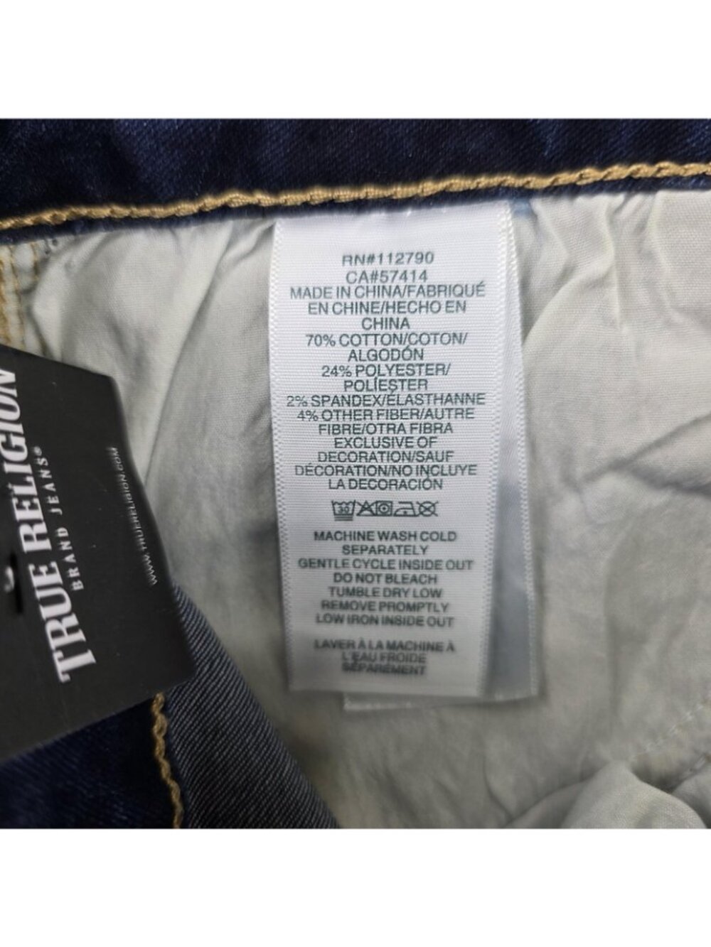 True Religion Halle Jeans Womens 29 Dark Wash High Rise Skinny Flap NWT - Picture 12 of 12